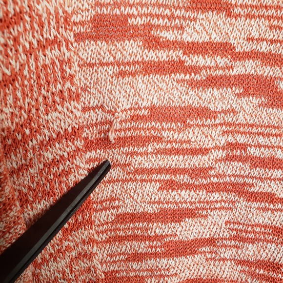 ZARA KNIT orange white space dye open front cardigan S - Picture 6 of 8